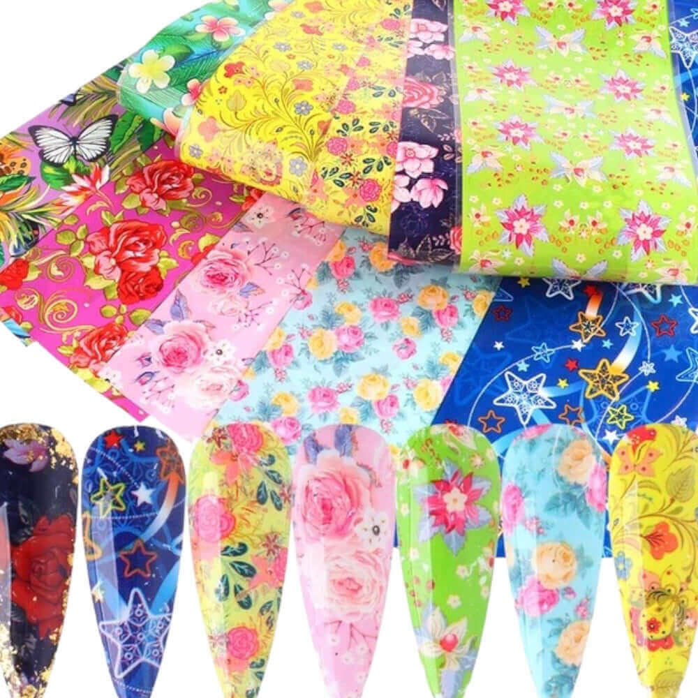 Nagelfolien Set Blumen Nagelfolie