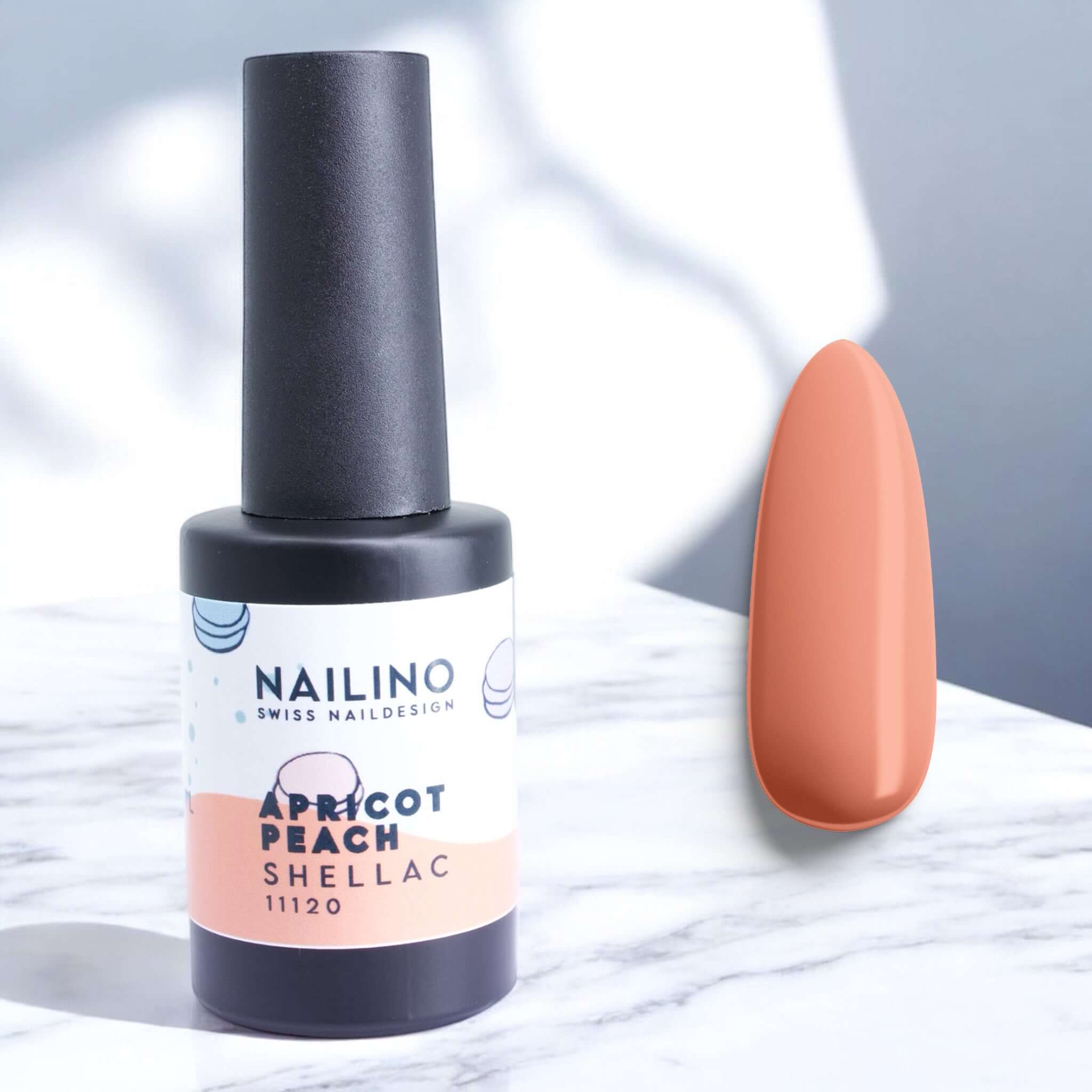 NAILINO Shellac Apricot Peach - Zarter Aprikosen-Ton für frische, frühlingshafte Nägel
