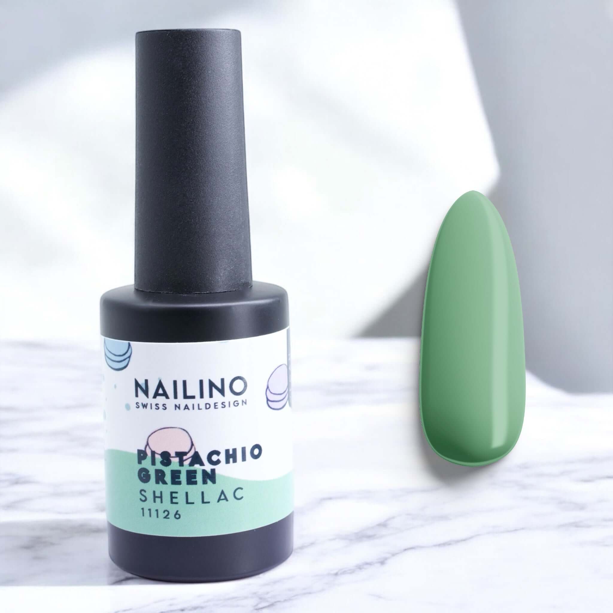NAILINO Shellac Pistachio Green - Frisches Pastellgrün für einen natürlichen Frühlings-Look