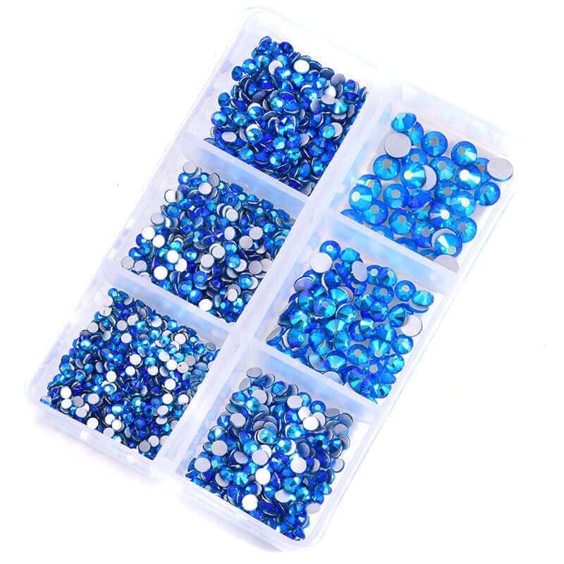 NAILINO Strasssteine Set Mix Dunkelblau 1200 Stück