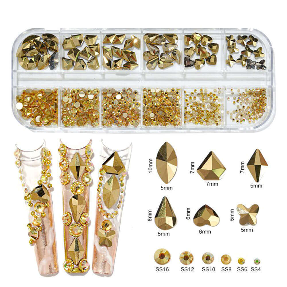 Strasssteine Set Gold