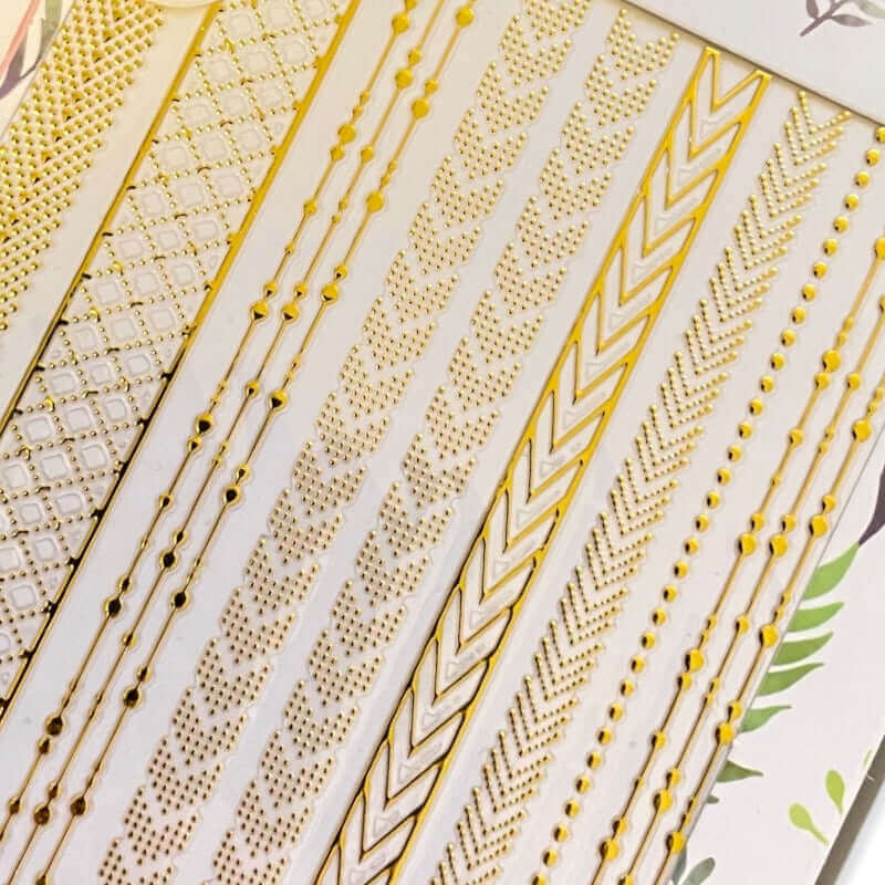 Nailart Sticker Gold Nagel StickerMotiv: M07