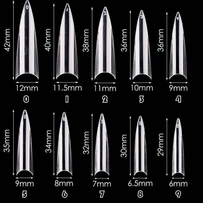 Nailtips Box Stiletto klar 500 Stück