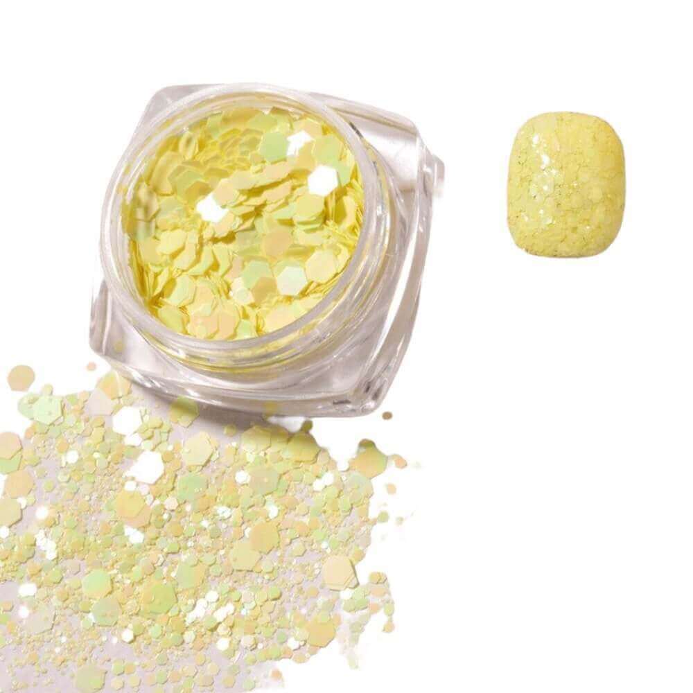 Neon Glitzer Flakes Farbe: Gelb