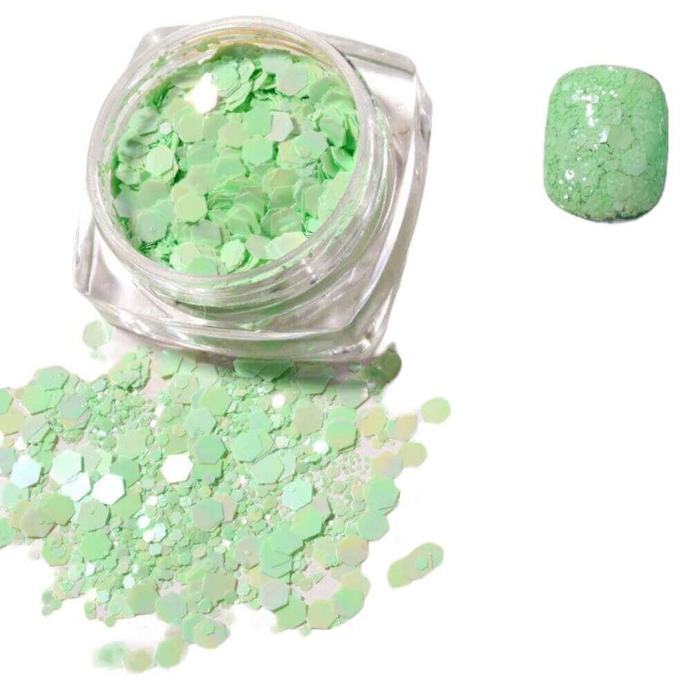 Neon Glitzer Flakes Farbe: Grün