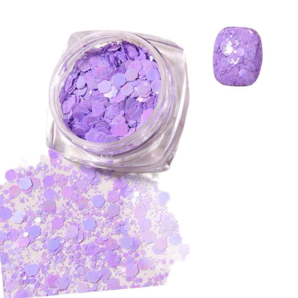 Neon Glitzer Flakes Farbe: Lila
