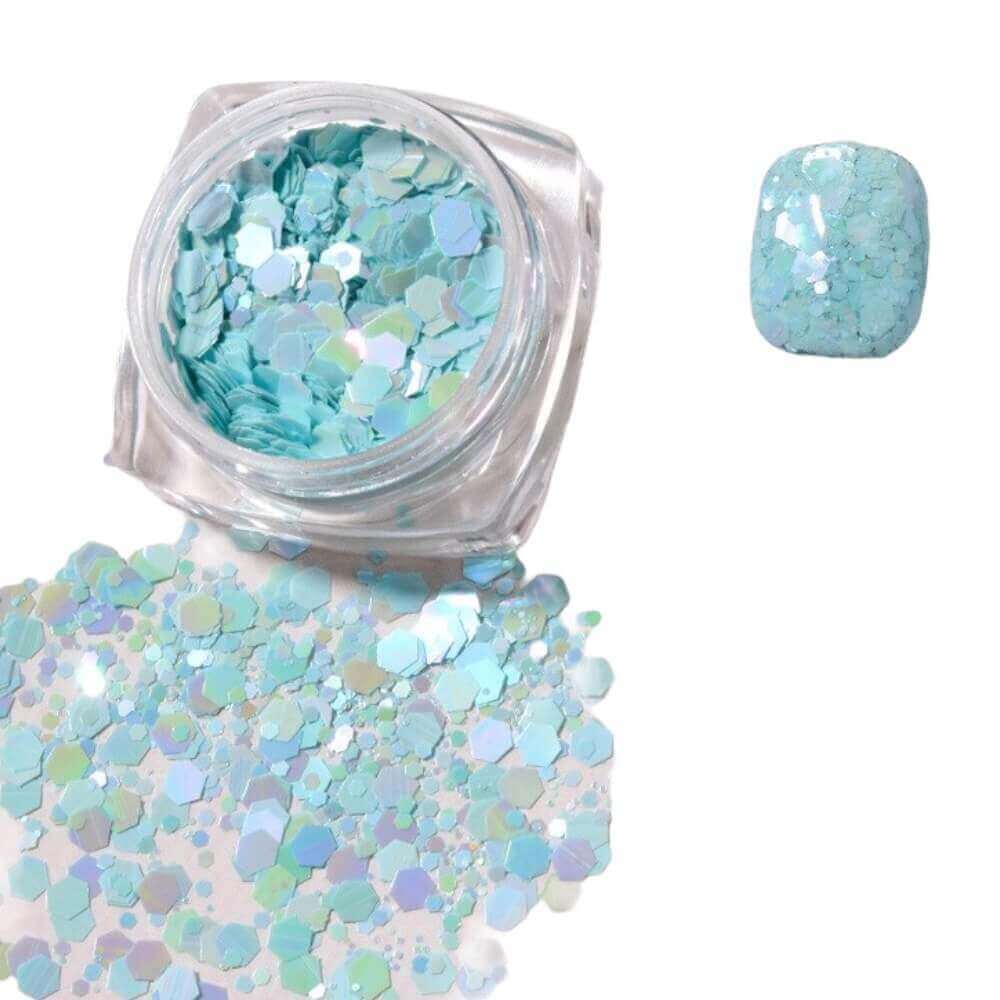 Neon Glitzer Flakes Farbe: Mint