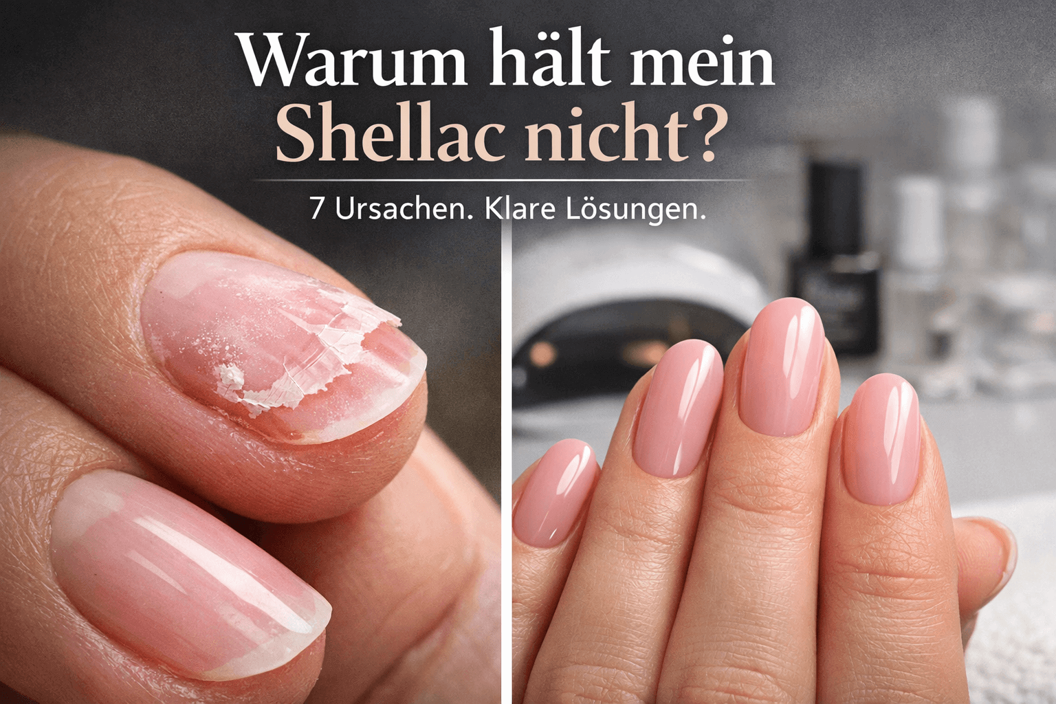 Warum dein Shellac nicht hält – die 7 häufigsten Ursachen. Shellac Haltbarkeit Ursachen.