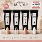 NAILINO Acrylgel Bundle - 4 Profi-Farben, vier Acrylgel-Tuben in verschiedenen Farben für professionelle Nagelmodellage