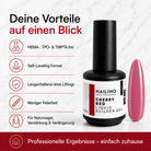 NAILINO Liquid Builder Gel – 4-in-1 Produktgrafik mit Nageltip im Farbton der Referenzmuster