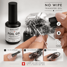 NAILINO Foil Gel - Precision Transfer in Anwendung, perfekt für sauberen Folientransfer ohne Schwitzschicht.