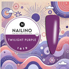 NAILINO Farbgel Twilight Purple in tiefem Purpurton für faszinierende Nägel, mittlere Viskosität, honigeffekt, 100% vegan, Produktbild.