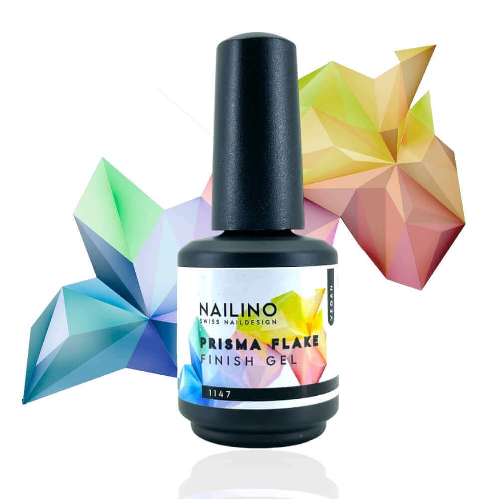 Finish Gel mit prismatischen Flakes
