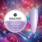 NAILINO Amethyst Gleam Glitzer Farbgel mit luxuriösem amethyst-lila Glanz und intensiven Glitzereffekten für glamouröse Gelnägel.