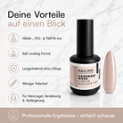 NAILINO Liquid Builder Gel – Cashmere Nude auf einen Blick mit Vorteilen und Anwendungshinweisen.