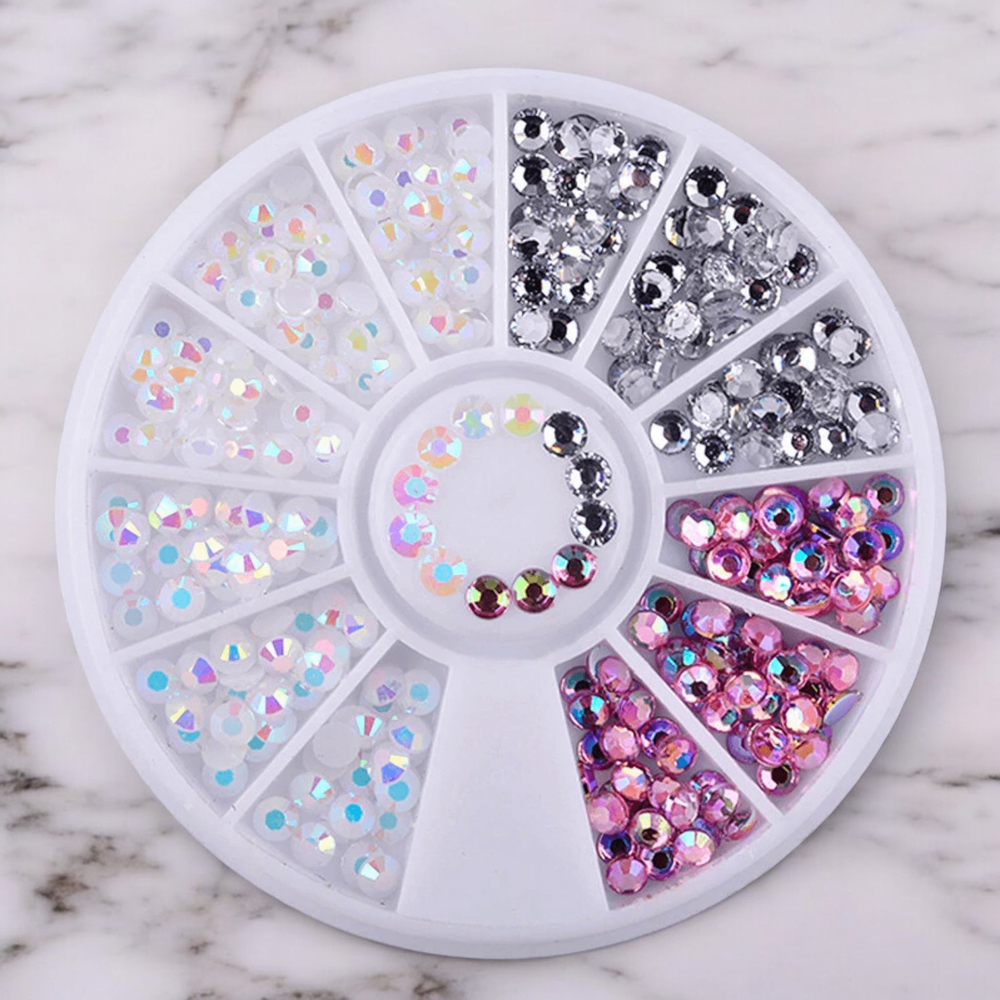 Haobase 3000 Stück Nagel Strasssteine – 12 Farben, 2 Mm, Für Acryl, UV Gel Und Basteln