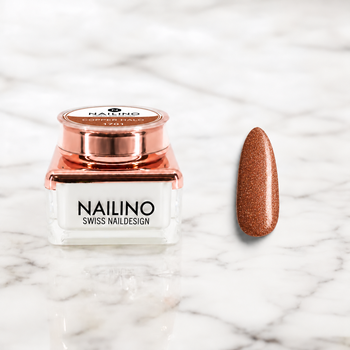 NAILINO Glitzer Gel Copper Halo, Artikelnummer 1701