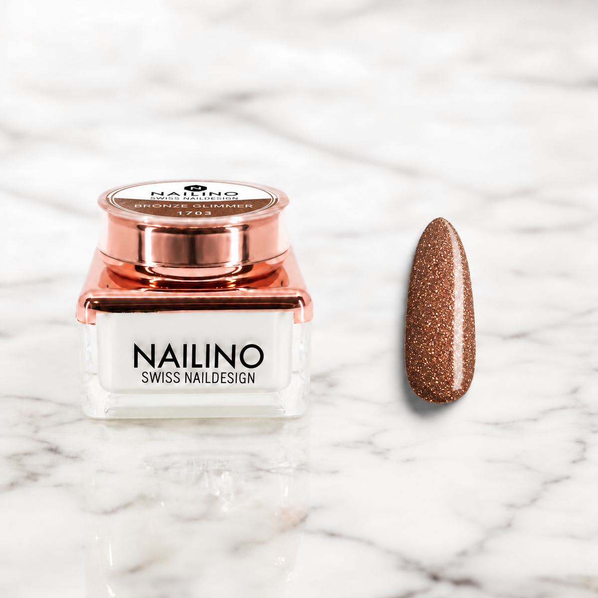 NAILINO Glitzer Gel Bronze Glimmer, Artikelnummer 1703