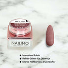 reflektierendes aufbaugel für nägel in rot braun