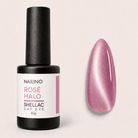 NAILINO Shellac Cat Eye Rosé Halo - 10g Nail Polish Bottle with Cat Eye Swatch