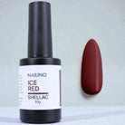 NAILINO Timeless Neutrals - Shellac Set (4 + 1 Gratis) mit ICE RED Farbe und Beispielnagel