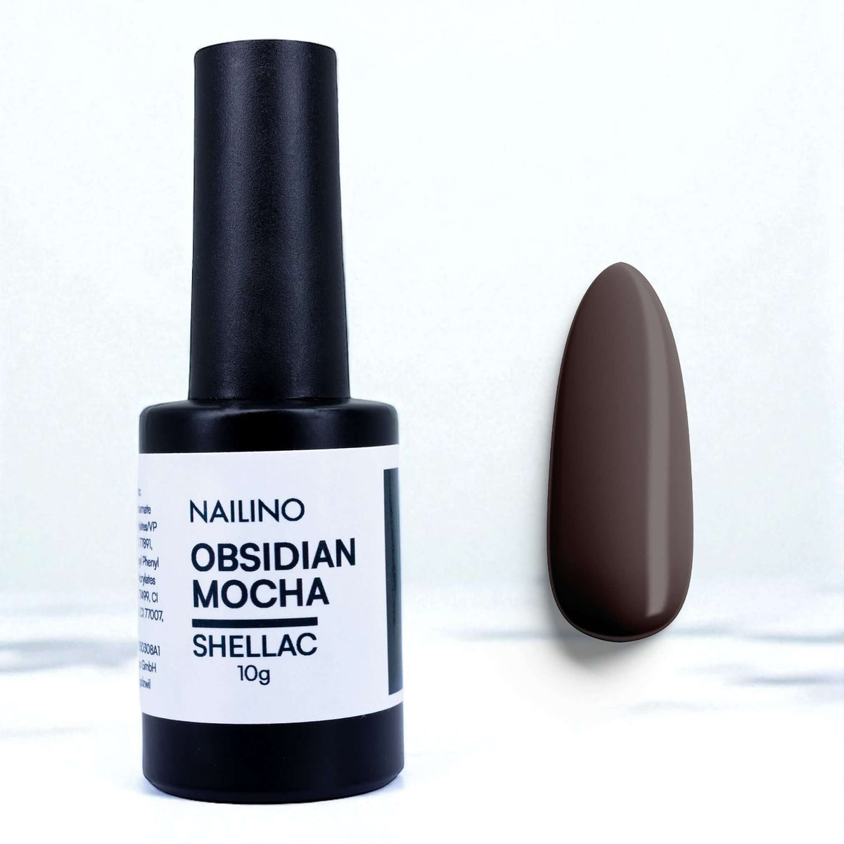 NAILINO Shellac Obsidian Mocha – Dark Brown Gel Polish | Swiss design