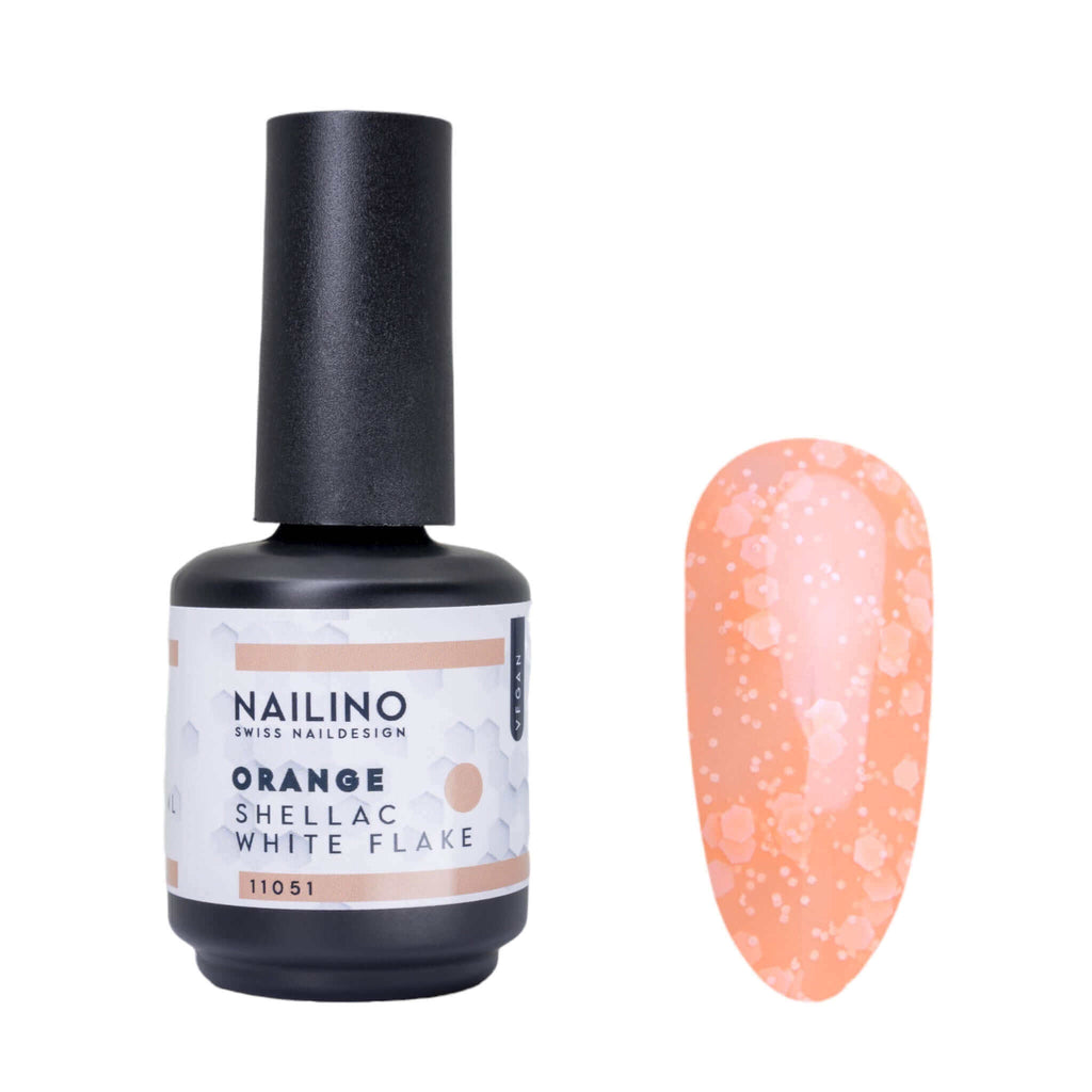 NAILINO Shellac White Flake Orange -