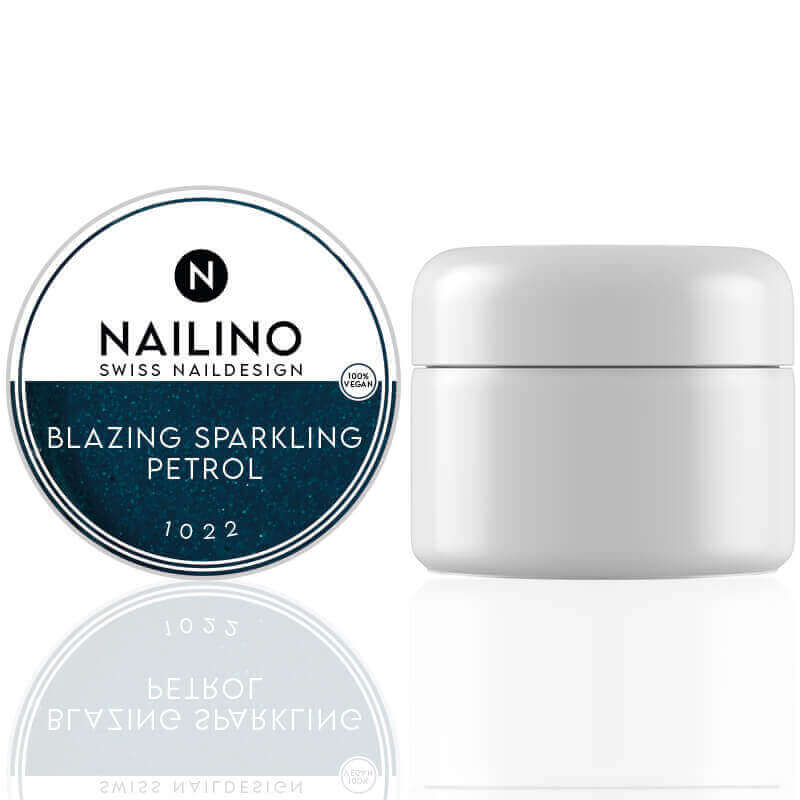 Nailino Farb Gel Blazing Sparkling Petrol
