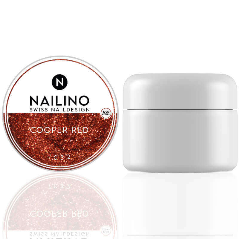NAILINO Glitter Gel Cooper Red -
