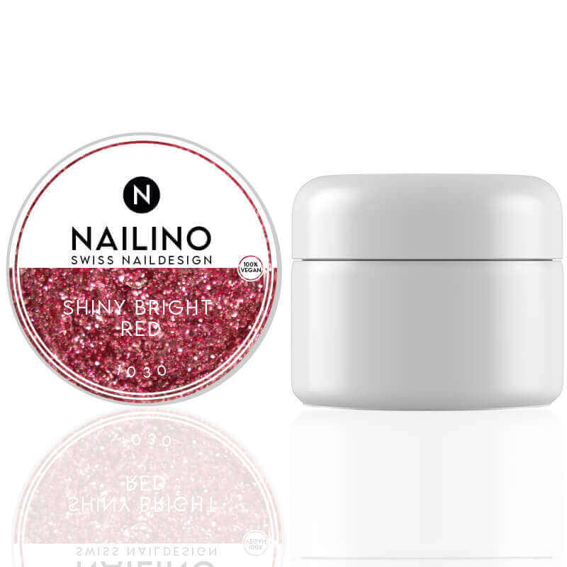 NAILINO Glitter Gel Shiny Bright Red -