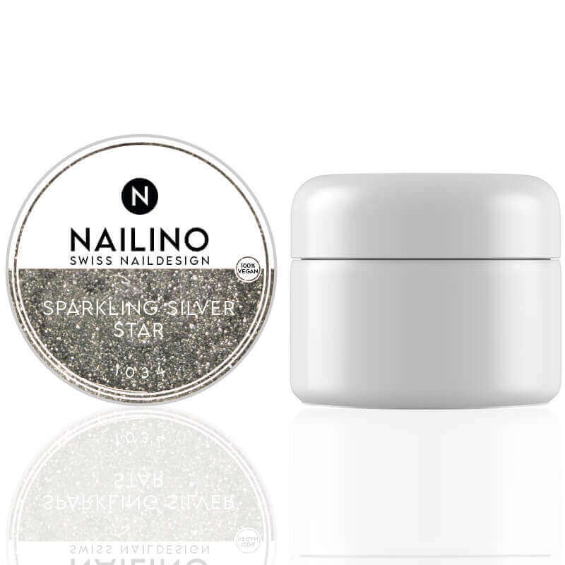 NAILINO Glitter Gel Sparkling Silver Star -