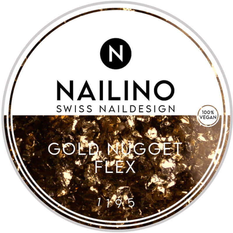 Etikette von Gold Nugget Flex Gel für Nägel