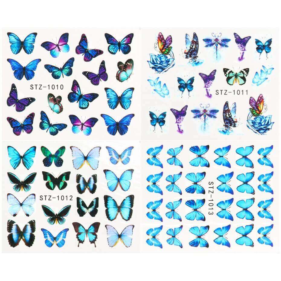 Nagelsticker Schmetterling Motiv: Blau