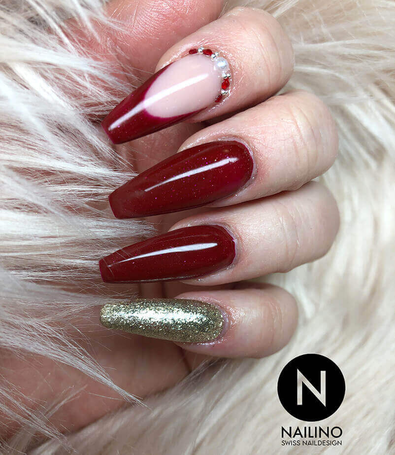 NAILINO Color Gel Sparkling Red Farbe: Rot