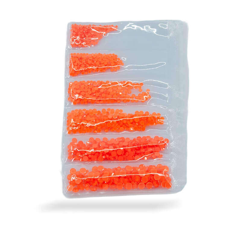 Neon Orange Strasssteine abgepackt